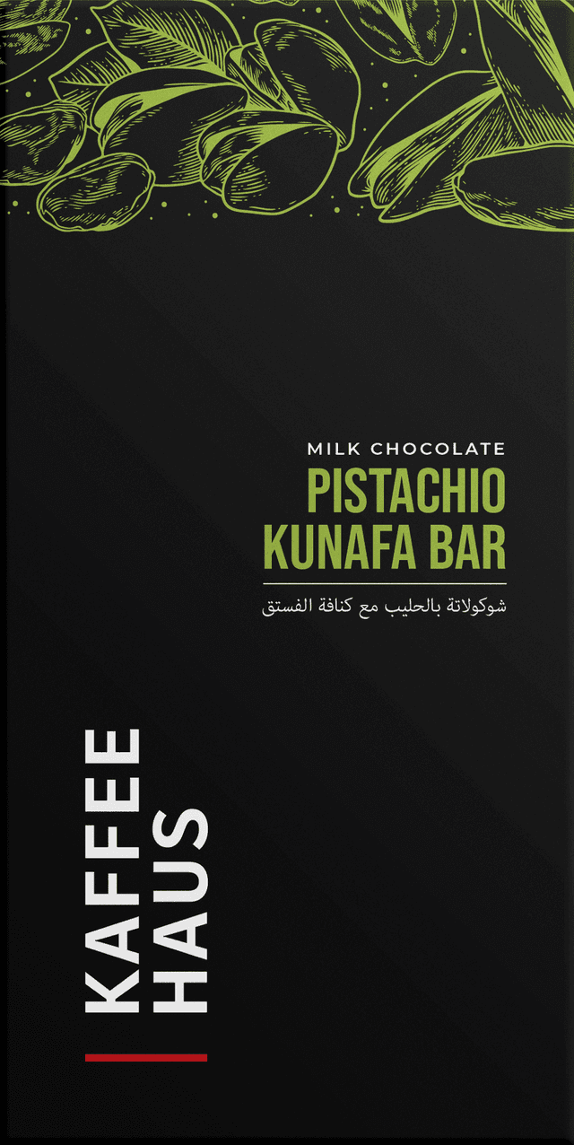 Milk Chocolate Pistachio Kunafa Bar